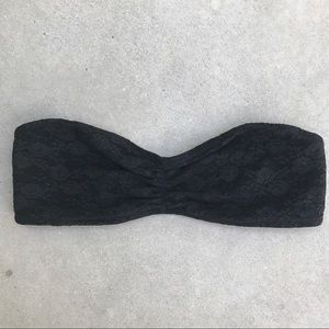Victoria's Secret PINK Lace Strapless Bandeau  BLK